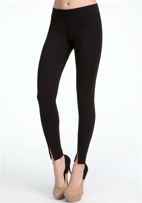 leggings with slits at ankle.